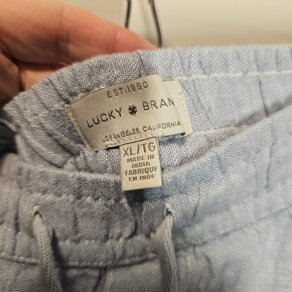 Lucky brand linen blend light blue beachy Cropped Pant size XL - Picture 5 of 8